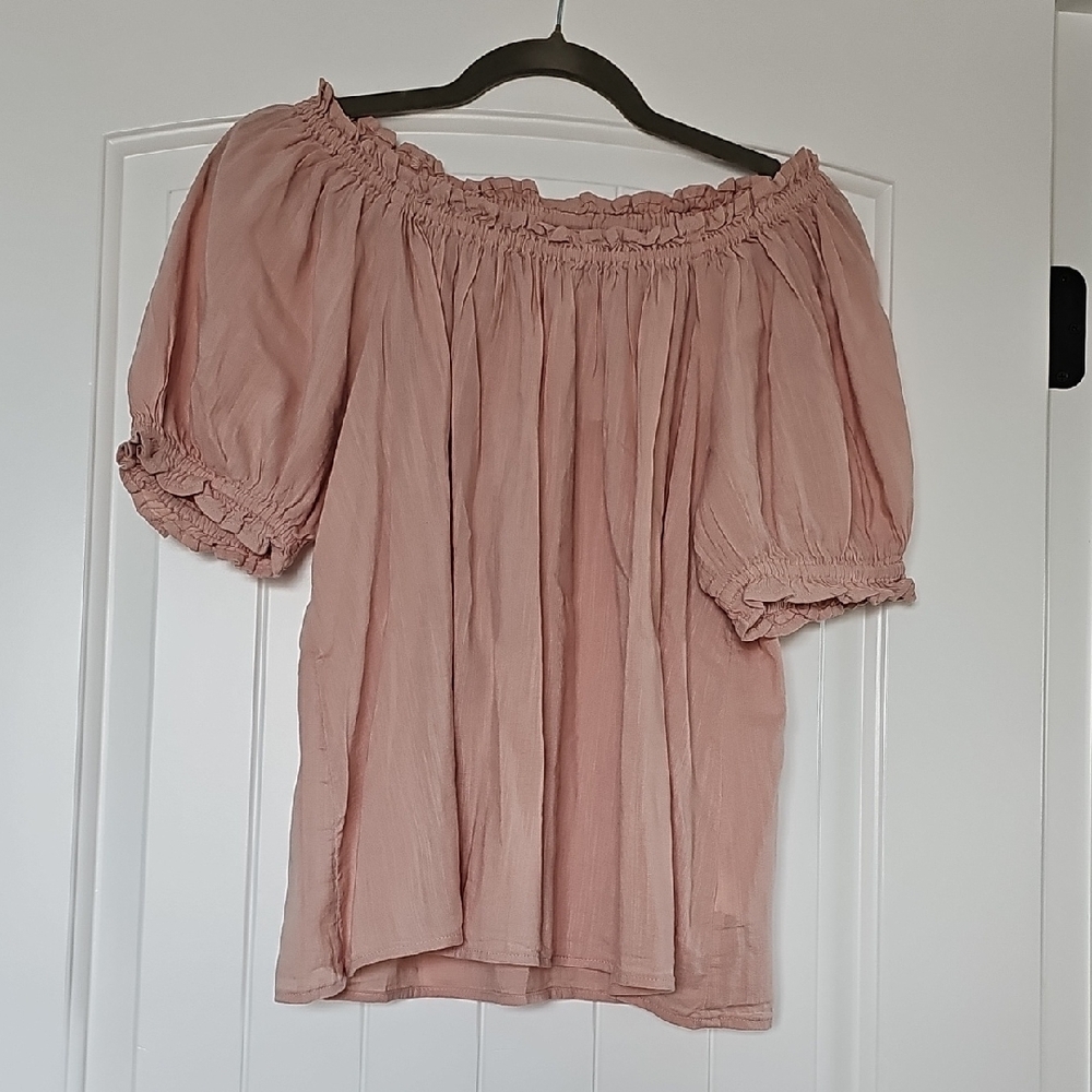 GAP Blush Pink Off-Shoulder Blouse